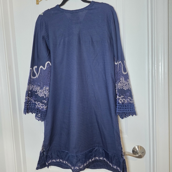 Suffuse By Sana Yasir Navy Blue Salwar Kameez 4 Piece Set Sz Medium - Picture 6 of 9